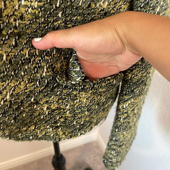 Lafayette 148 New York Tweed‎ Jacket Blazer Career Olive Green Size 6 - Picture 8 of 11